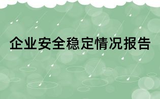 企業安全穩定情況報告