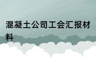 混凝土公司工會匯報材料