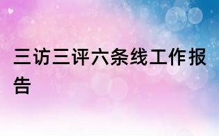 三訪三評六條線工作報告