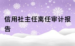 信用社主任離任審計報告