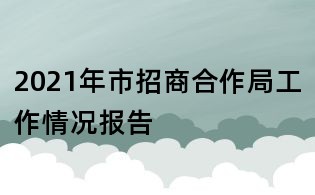 2021年市招商合作局工作情況報告