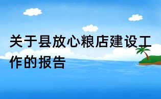 關于縣放心糧店建設工作的報告