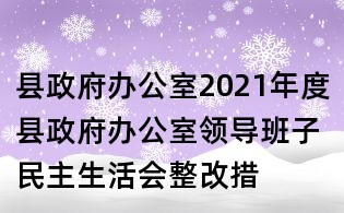 縣政府辦公室2021年度縣政府辦公室領導班子民主生活會整改措