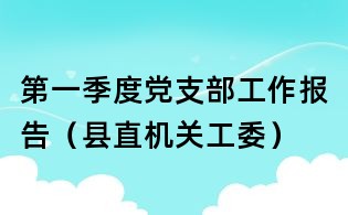 第一季度黨支部工作報告(縣直機關工委)