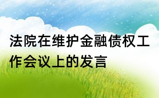 法院在維護(hù)金融債權(quán)工作會(huì)議上的發(fā)言