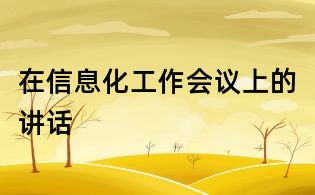 在信息化工作會議上的講話