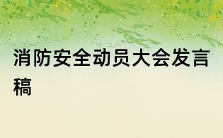 消防安全動員大會發言稿