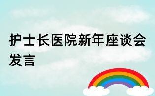 護士長醫(yī)院新年座談會發(fā)言