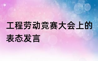 工程勞動競賽大會上的表態發言
