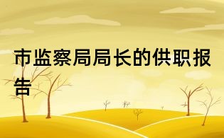 市監察局局長的供職報告