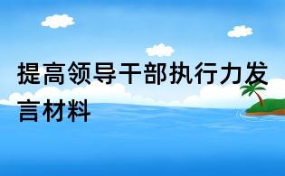 提高領(lǐng)導(dǎo)干部執(zhí)行力發(fā)言材料