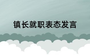 鎮長就職表態發言