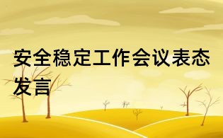 安全穩(wěn)定工作會(huì)議表態(tài)發(fā)言