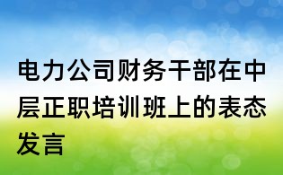 電力公司財務干部在中層正職培訓班上的表態發言
