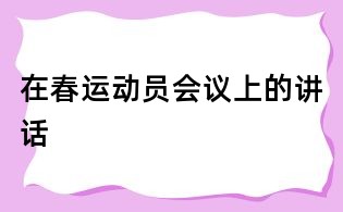 在春運(yùn)動(dòng)員會(huì)議上的講話