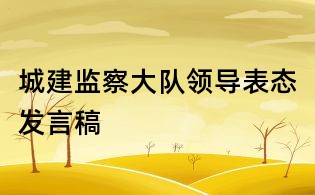 城建監察大隊領導表態發言稿