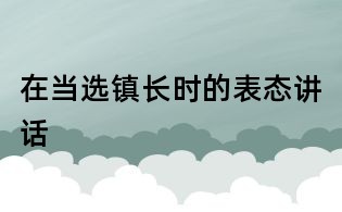 在當(dāng)選鎮(zhèn)長時(shí)的表態(tài)講話