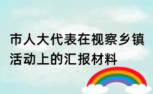 市人大代表在視察鄉(xiāng)鎮(zhèn)活動(dòng)上的匯報(bào)材料