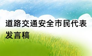 道路交通安全市民代表發(fā)言稿