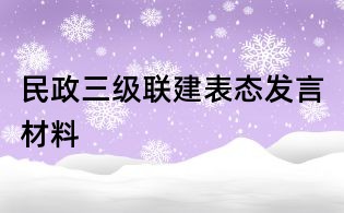 民政三級(jí)聯(lián)建表態(tài)發(fā)言材料