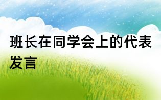 班長在同學會上的代表發言
