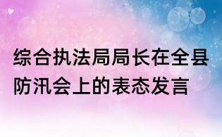 綜合執法局局長在全縣防汛會上的表態發言