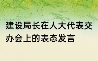 建設局長在人大代表交辦會上的表態發言