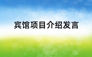 賓館項目介紹發(fā)言