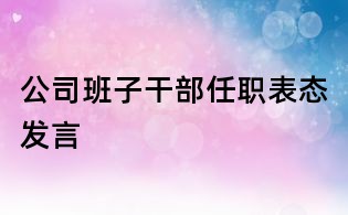 公司班子干部任職表態發言