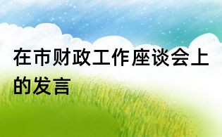 在市財(cái)政工作座談會(huì)上的發(fā)言
