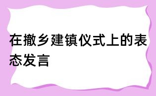 在撤鄉建鎮儀式上的表態發言