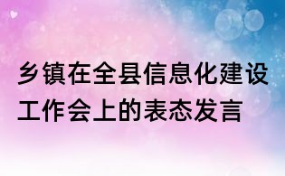 鄉鎮在全縣信息化建設工作會上的表態發言