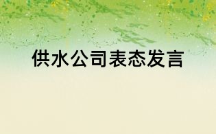 供水公司表態發言