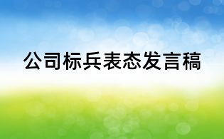 公司標兵表態(tài)發(fā)言稿