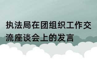 執法局在團組織工作交流座談會上的發言
