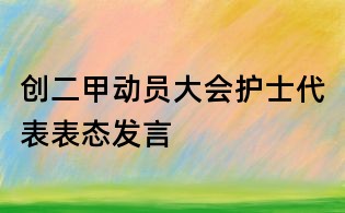 創二甲動員大會護士代表表態發言