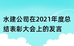 水建公司在2021年度總結表彰大會上的發言