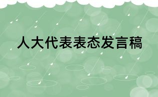 人大代表表態發言稿