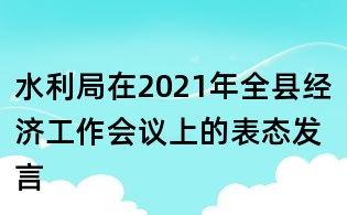 水利局在2021年全縣經(jīng)濟(jì)工作會議上的表態(tài)發(fā)言