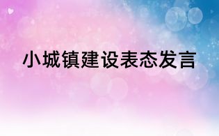 小城鎮建設表態發言