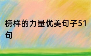 榜樣的力量?jī)?yōu)美句子51句