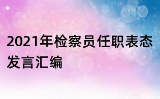 2021年檢察員任職表態發言匯編