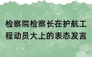 檢察院檢察長在護航工程動員大上的表態發言