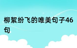 柳絮紛飛的唯美句子46句