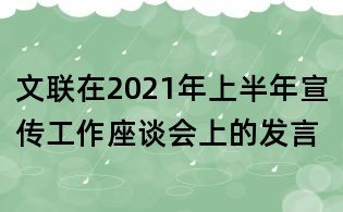 文聯在2021年上半年宣傳工作座談會上的發言