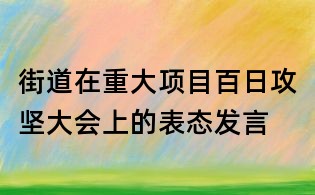 街道在重大項目百日攻堅大會上的表態發言