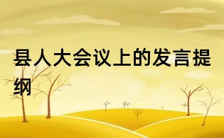 縣人大會議上的發言提綱