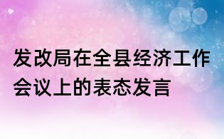 發改局在全縣經濟工作會議上的表態發言
