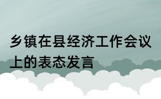 鄉鎮在縣經濟工作會議上的表態發言