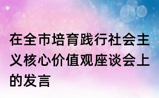 在全市培育踐行社會主義核心價值觀座談會上的發言